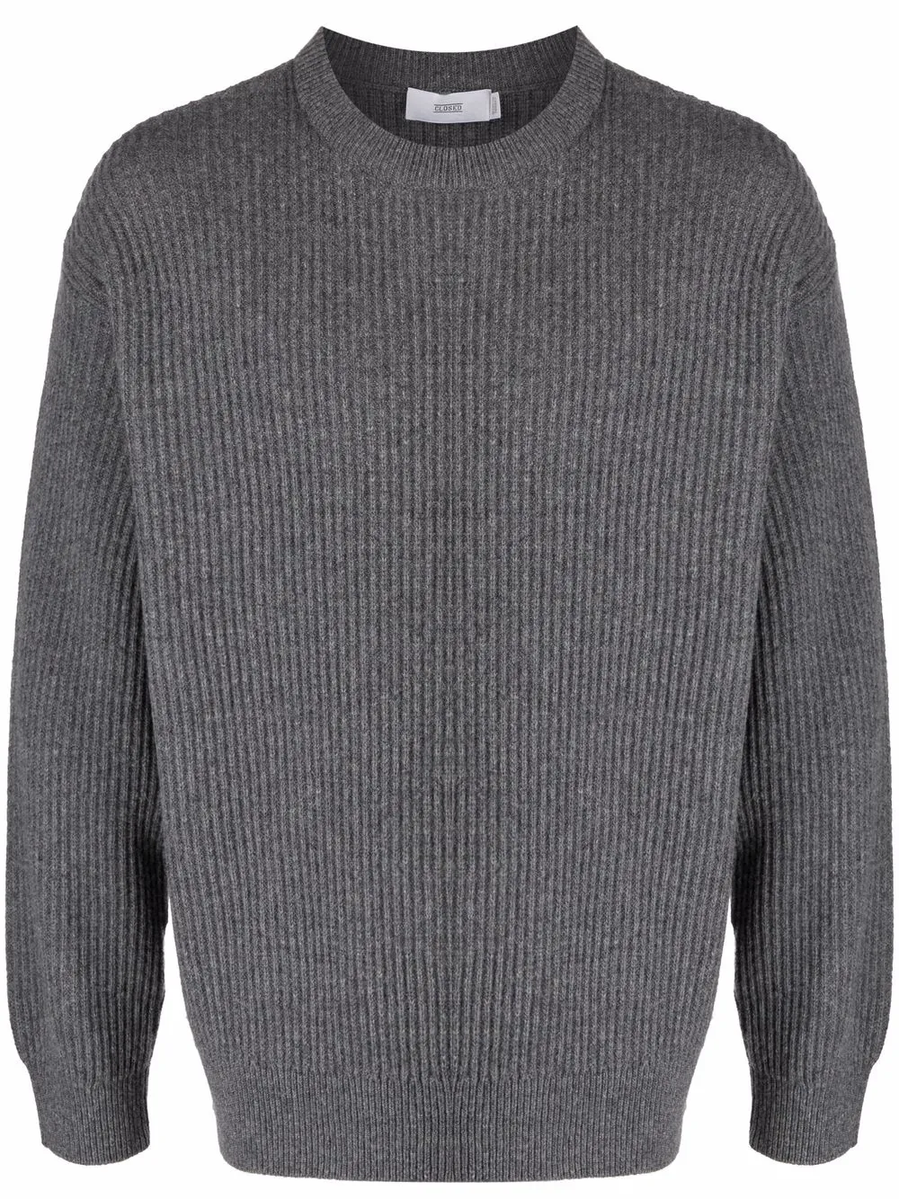 

Closed ribbed-knit jumper - Grey