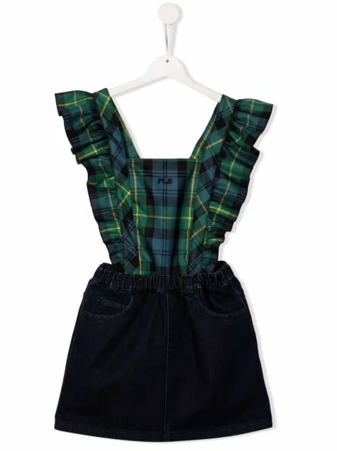 Philosophy Di Lorenzo Serafini Kids TEEN embroidered-logo check-print dress