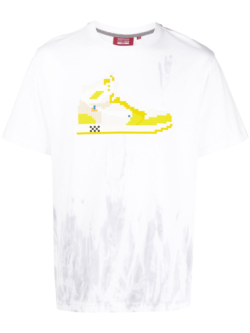 Mostly Heard Rarely Seen 8-bit Drip-dye Canary Hi-top T-shirt In White