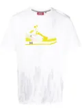 Mostly Heard Rarely Seen 8-Bit drip-dye canary hi-top T-shirt - White