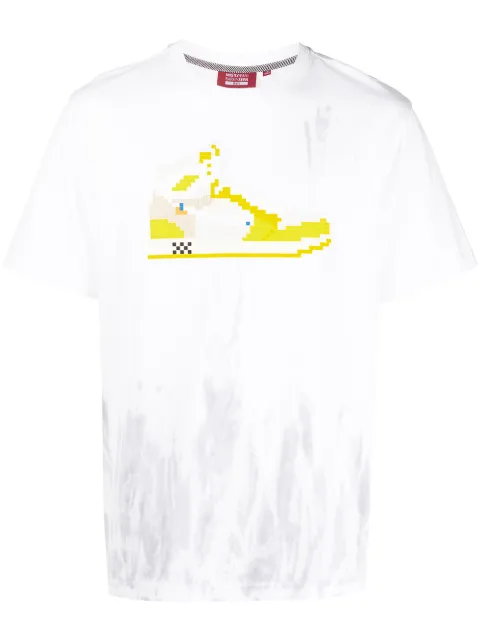Mostly Heard Rarely Seen 8-Bit drip-dye canary hi-top T-shirt