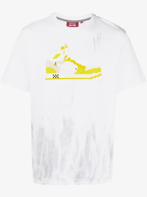 Mostly Heard Rarely Seen 8-Bit drip-dye canary hi-top T-shirt