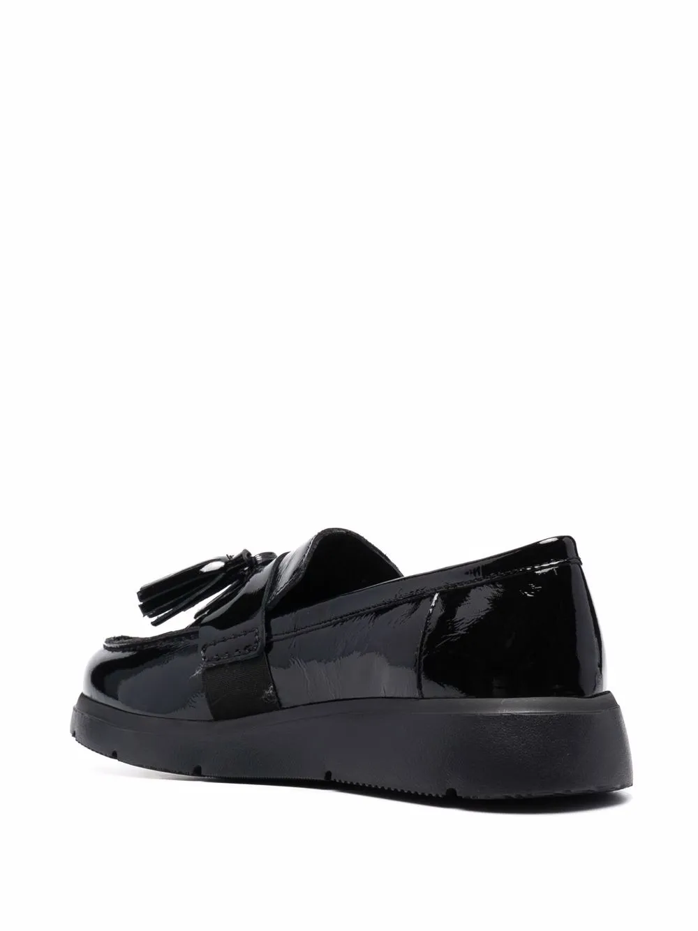 Geox tassel patent-leather loafers Black