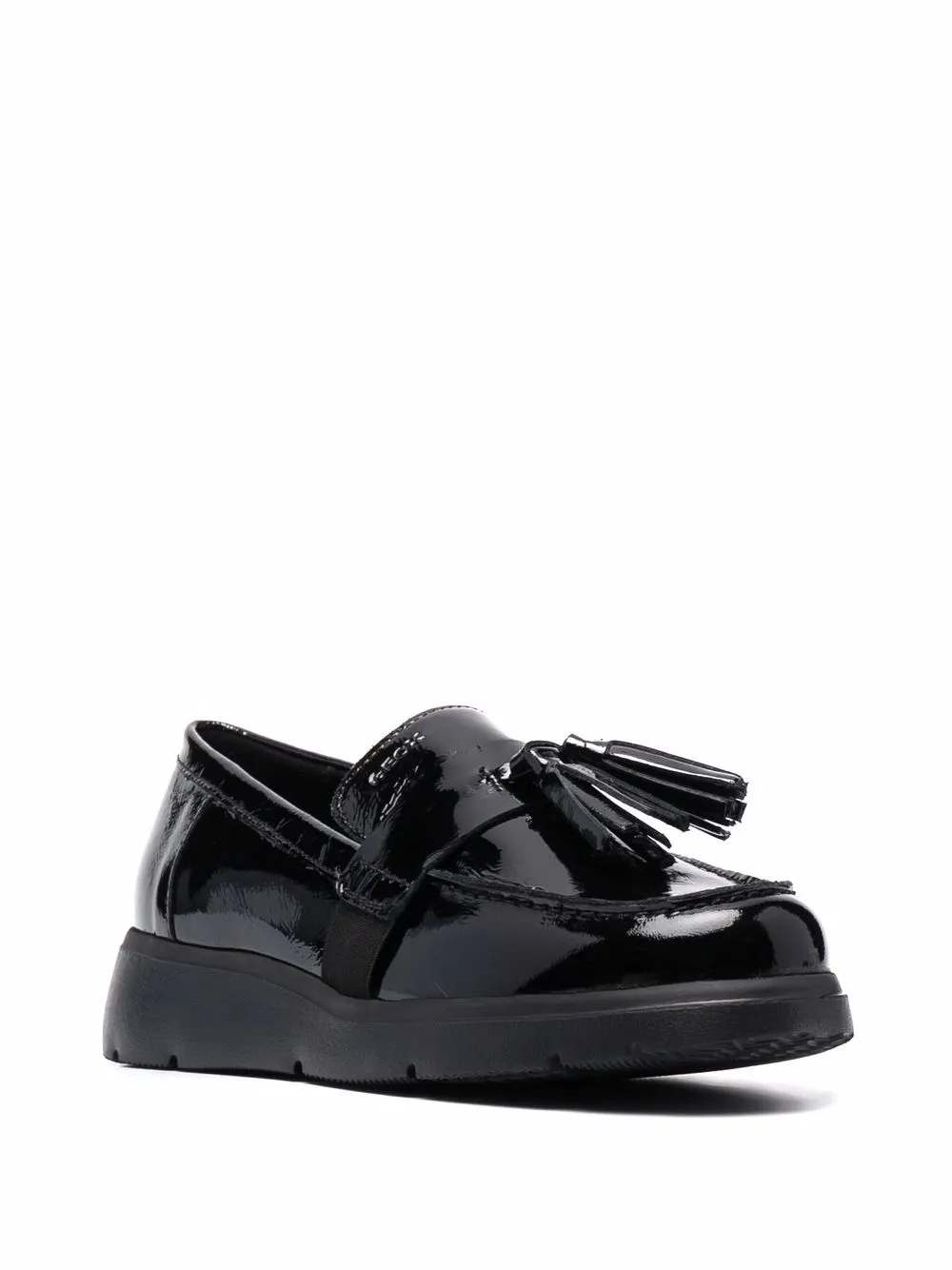 Geox tassel patent-leather loafers Black
