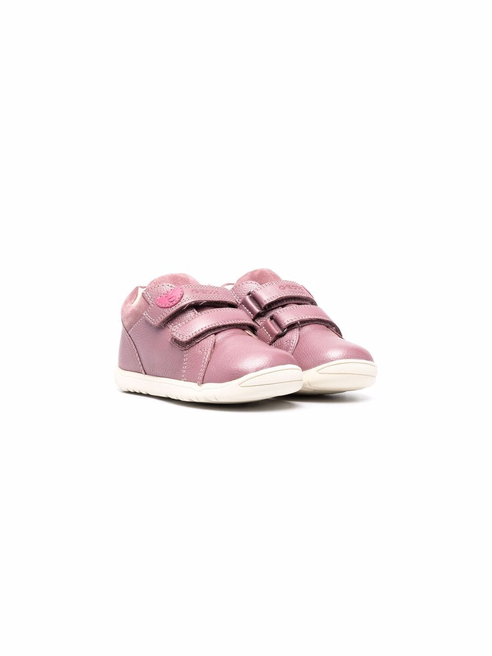 Geox Kids' Touch-strap Low-top Trainers In Pink