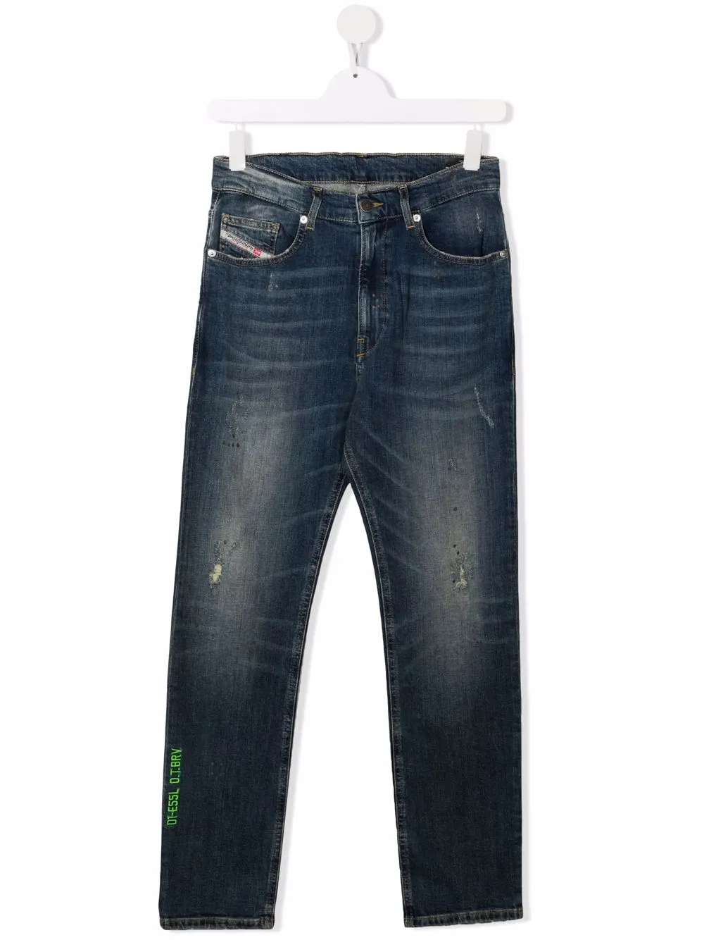 

Diesel Kids jeans rectos con tiro medio - Azul