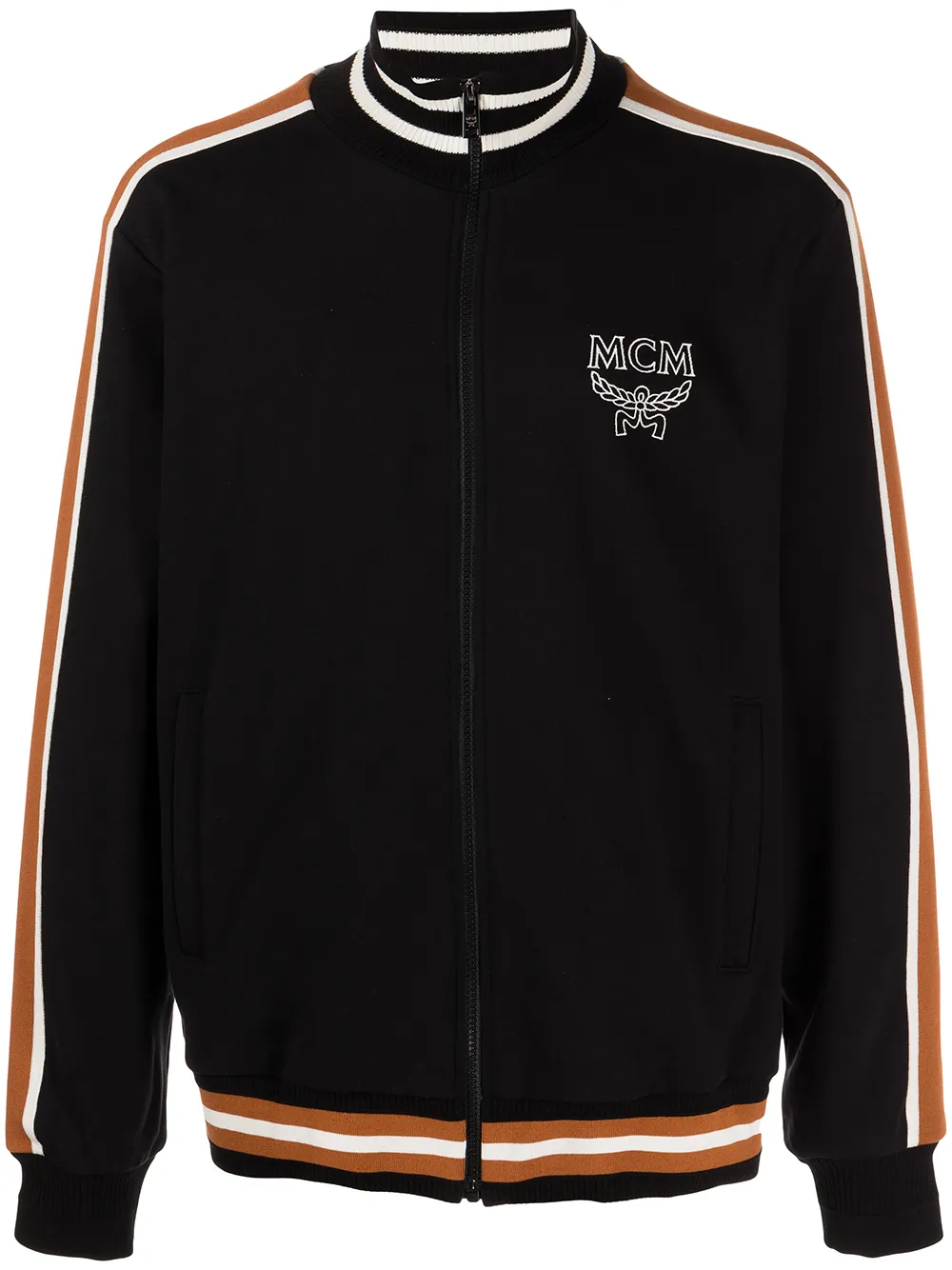 MCM Embroidered Logo zip-up Track Jacket - Farfetch