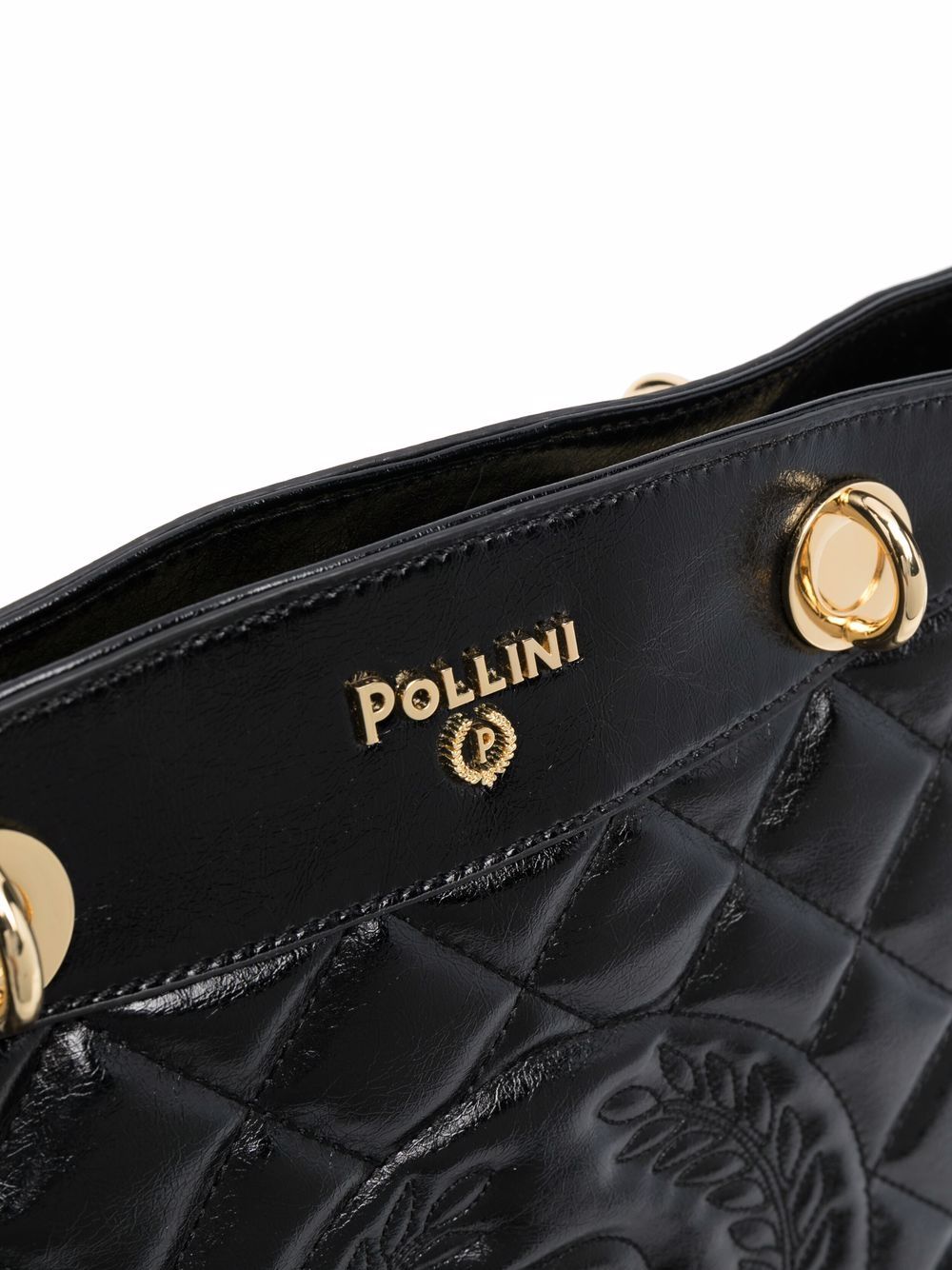 фото Pollini faux-leather quilted tote bag