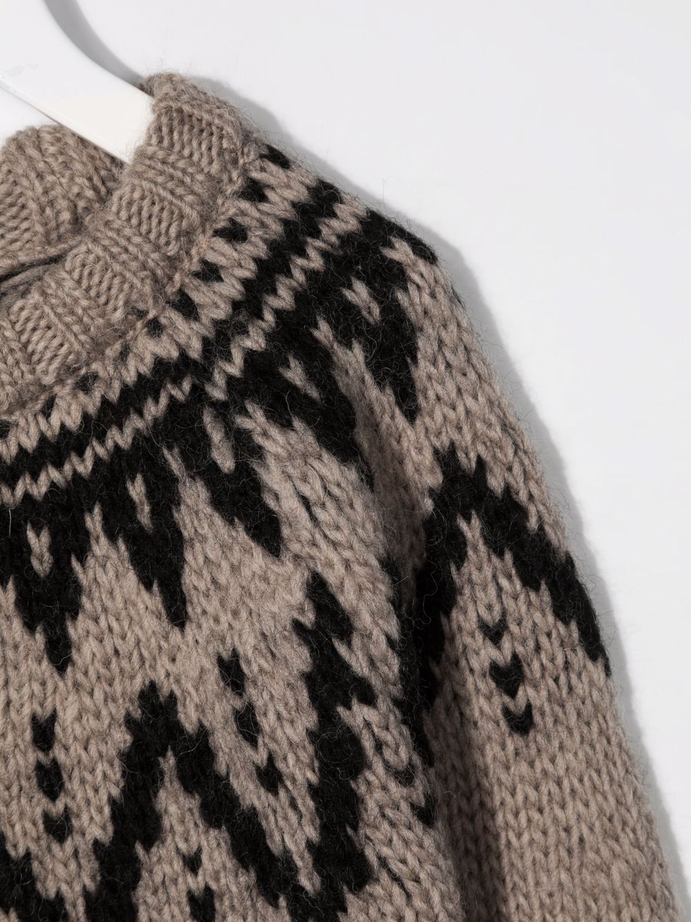 Shop The New Society Intarsia Knit Jumper In Neutrals