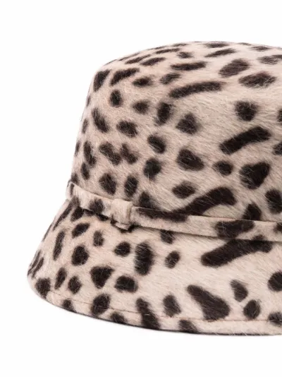 leopard-print felted bucket hat 