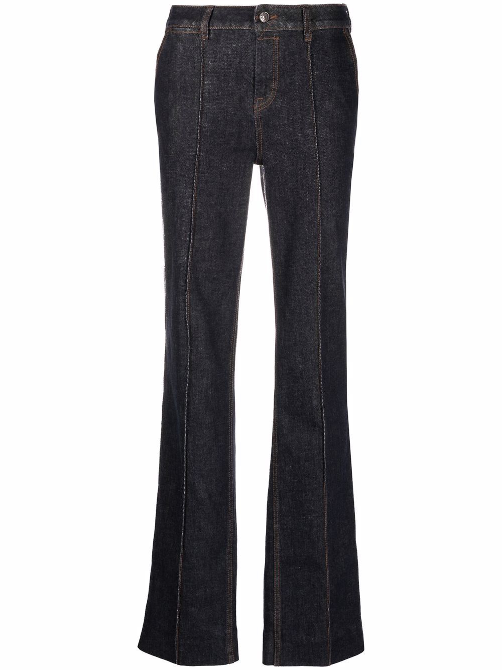 ZIMMERMANN contrast-stitch flared-leg Denim Jeans - Farfetch