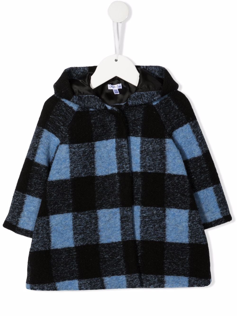 Piccola Ludo Babies' Checked Wool Coat In Blue