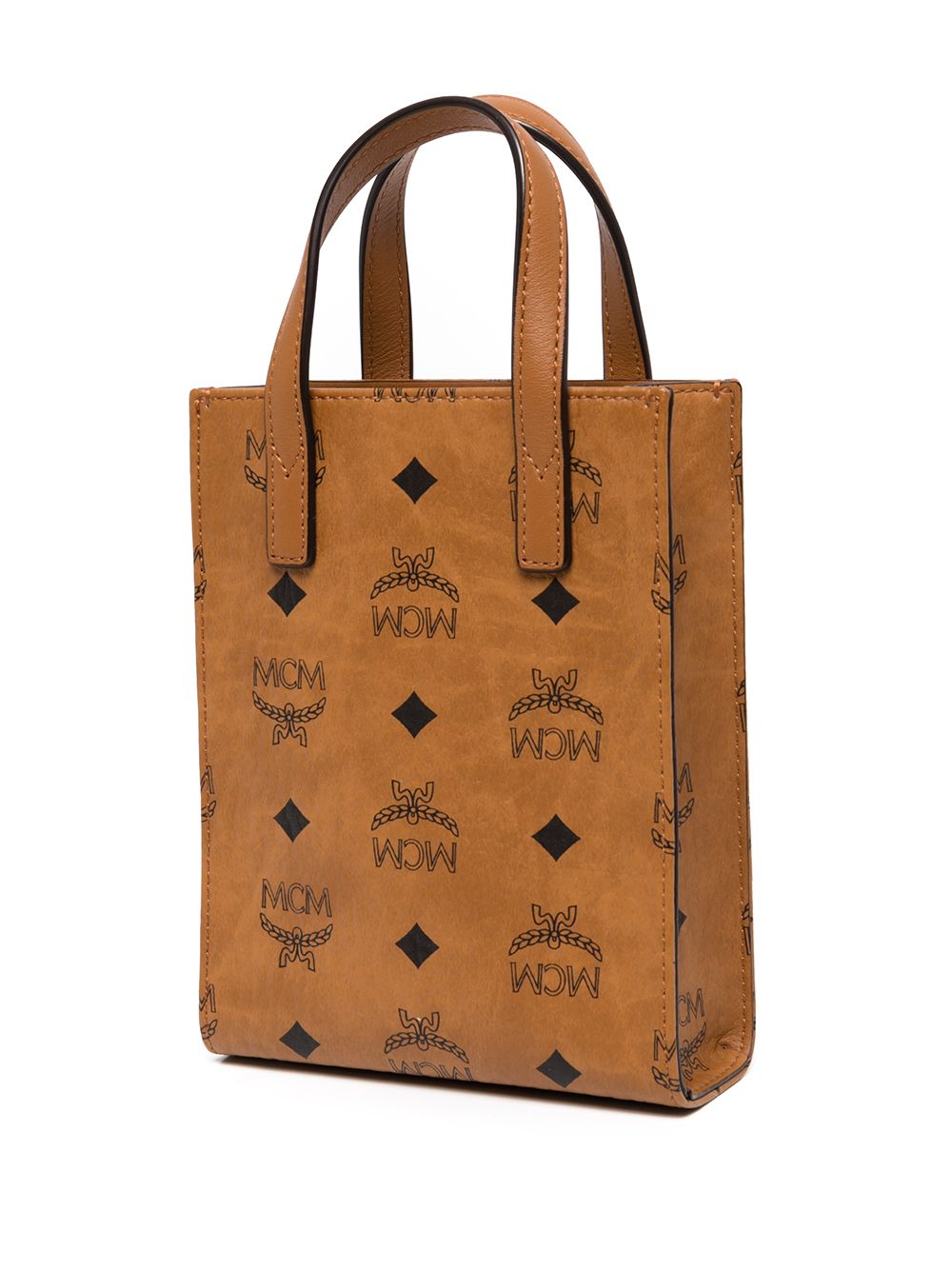 Shop Mcm Mini Aren Crossbody Bag In Brown