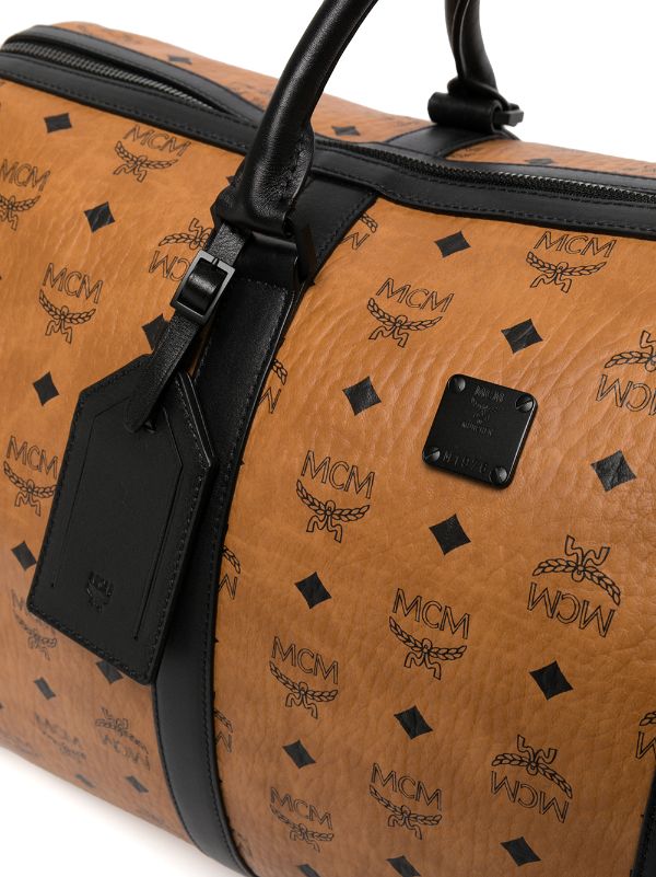 MCM Monogram Weekender Cognac Visetos Duffle Bag