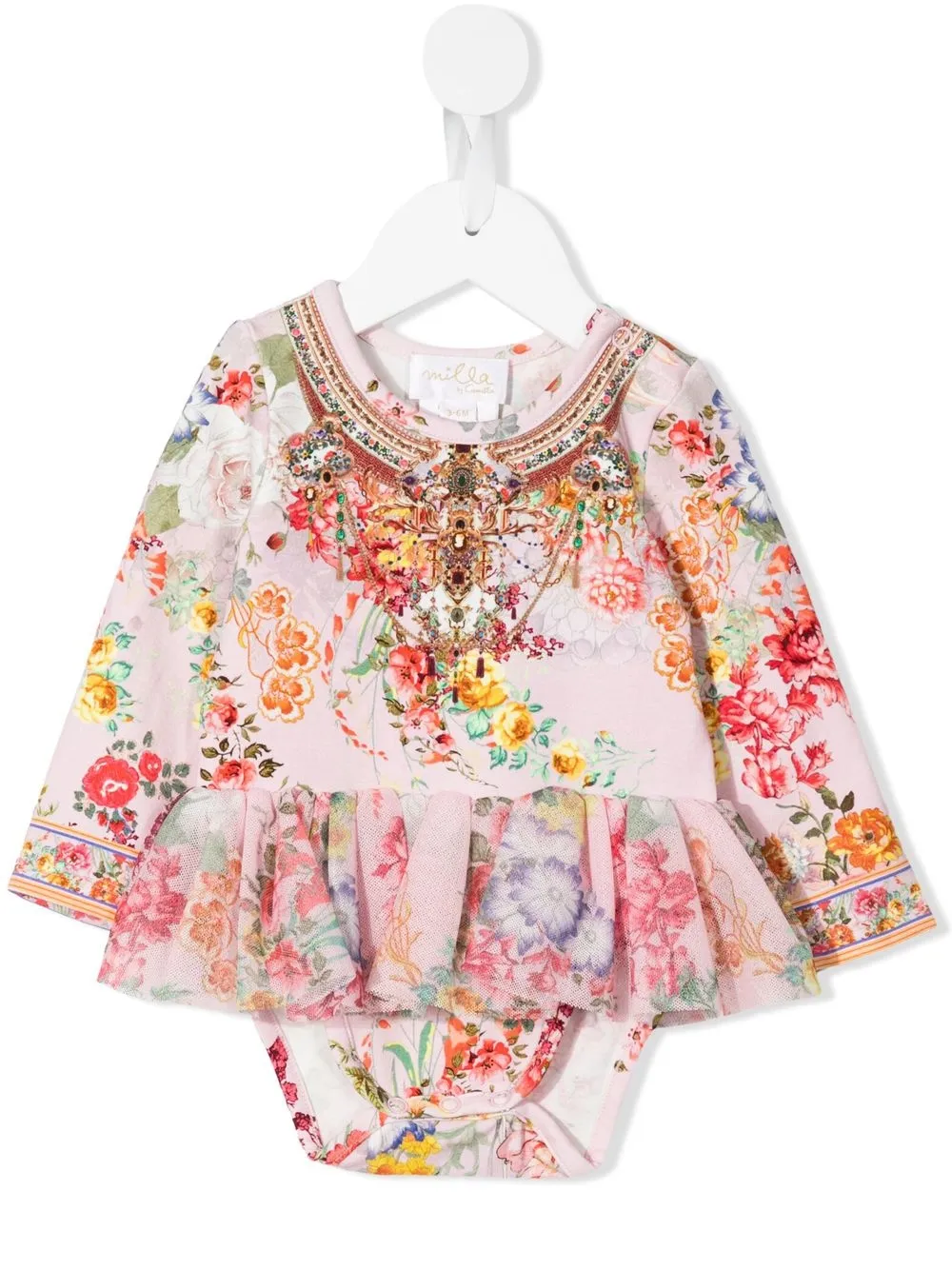 

Camilla floral-print tutu romper - Pink