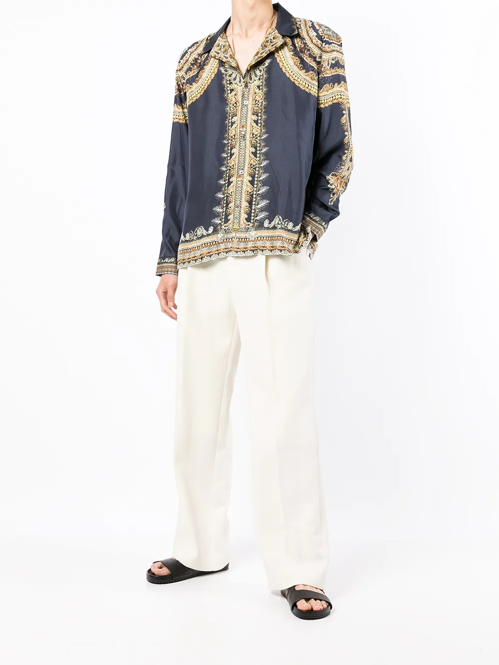 Camilla Overhemd met print - Blauw