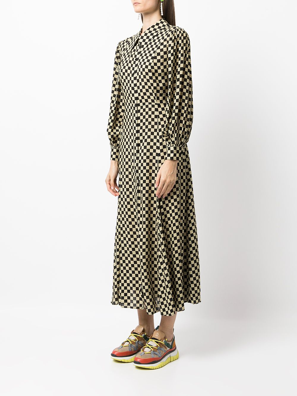 фото Rixo maddison checkerboard shirt dress