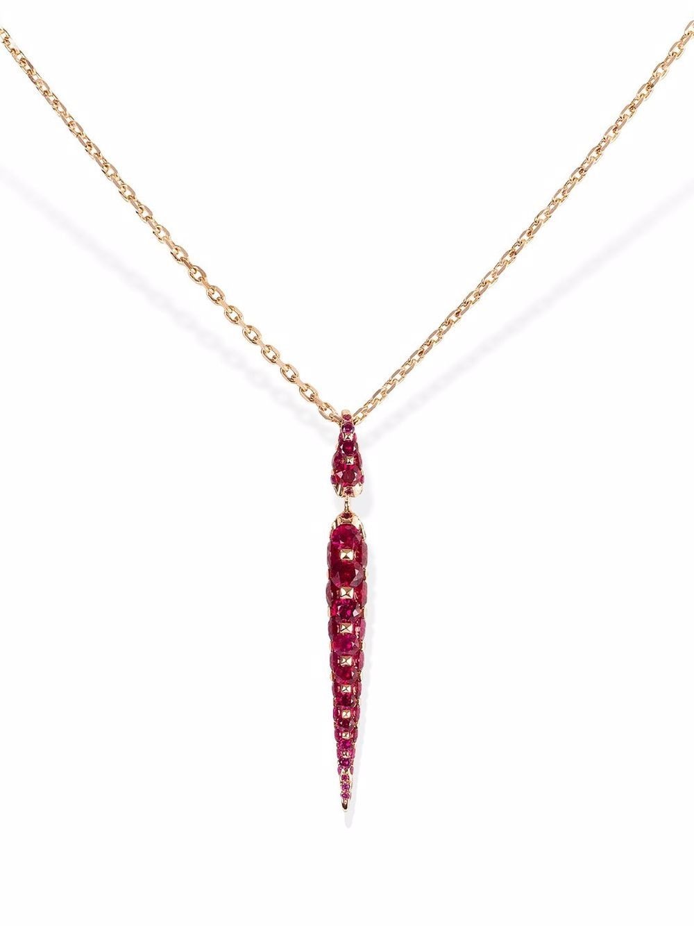 18kt rose gold Merveilles Icicle ruby small pendant