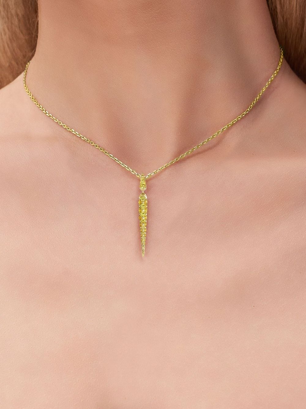 Image 2 of Boghossian 18kt yellow gold Merveilles Icicle yellow sapphire small pendant