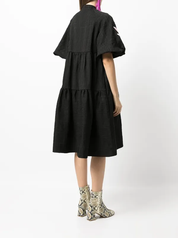 Stella Jean bird-embroidered Midi Dress 