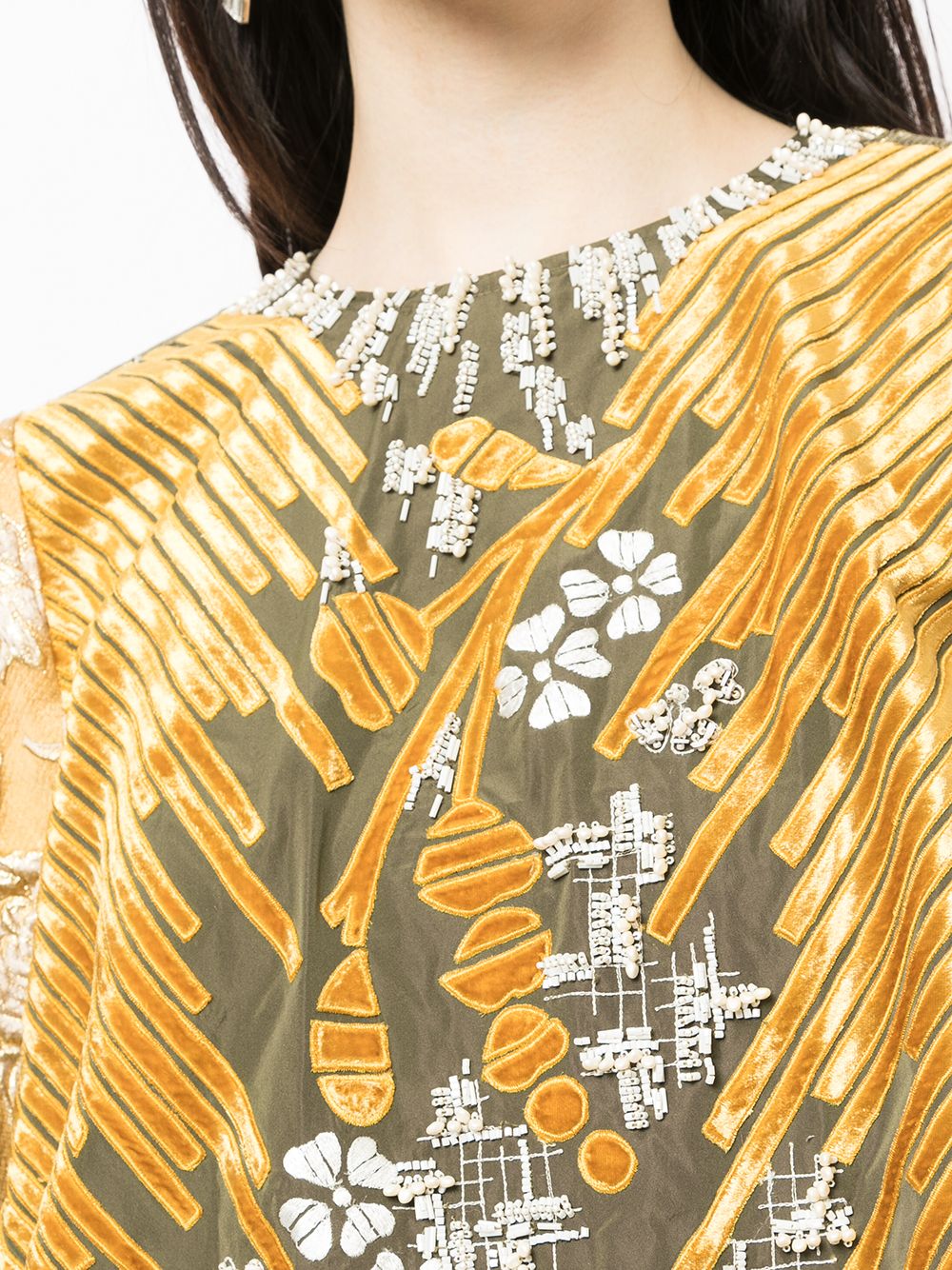 фото Biyan блузка с вышивкой бисером и объемными рукавами