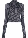 MCQ geometric-print top - Black