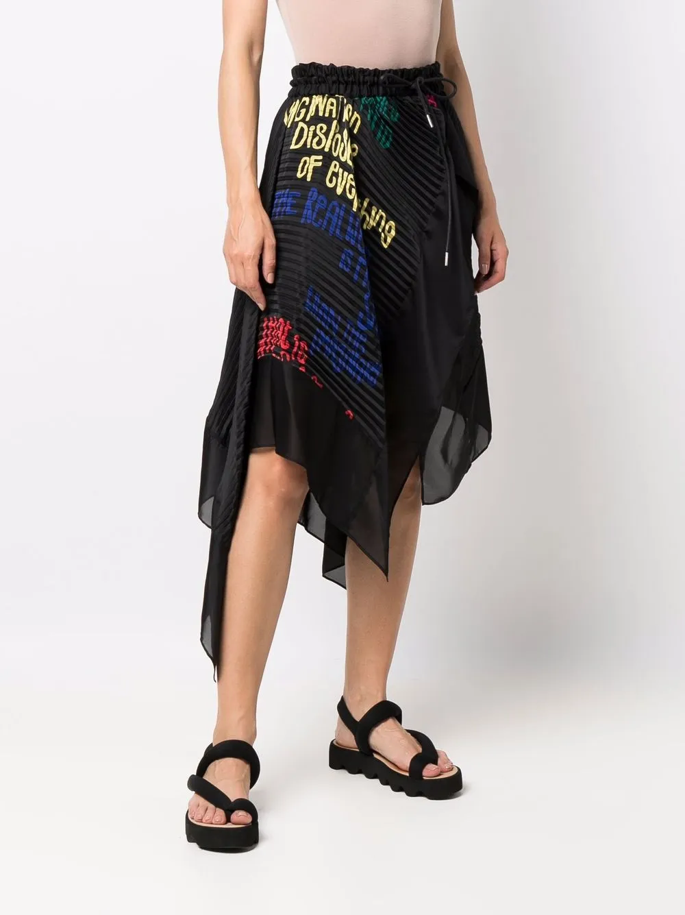 фото Sacai юбка асимметричного кроя с кулиской