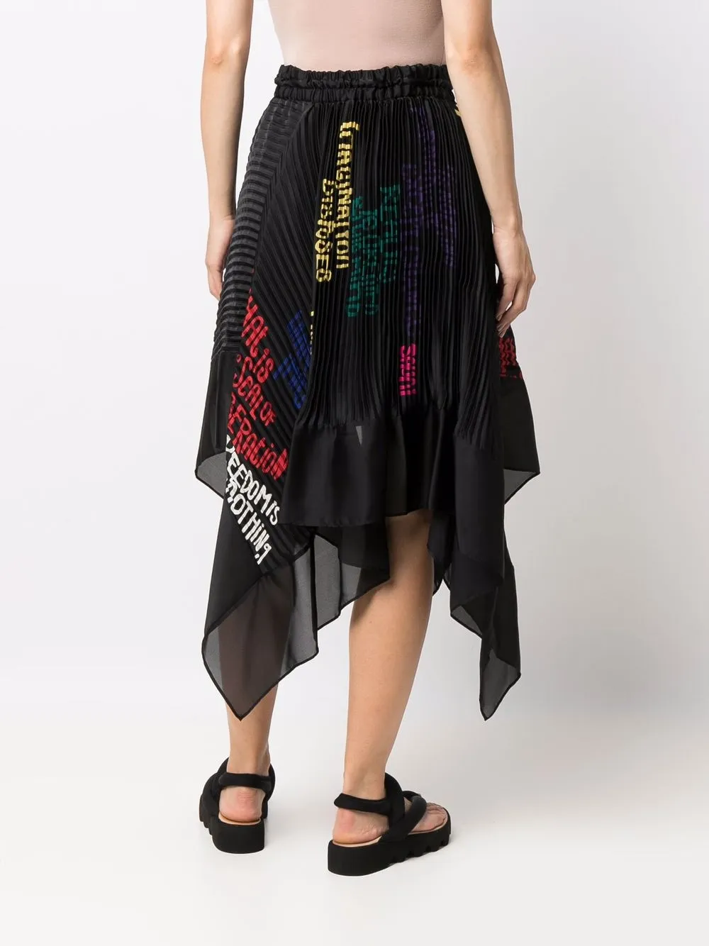 фото Sacai юбка асимметричного кроя с кулиской
