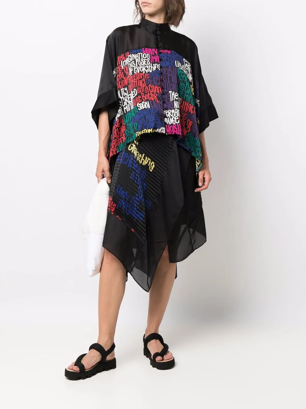фото Sacai юбка асимметричного кроя с кулиской