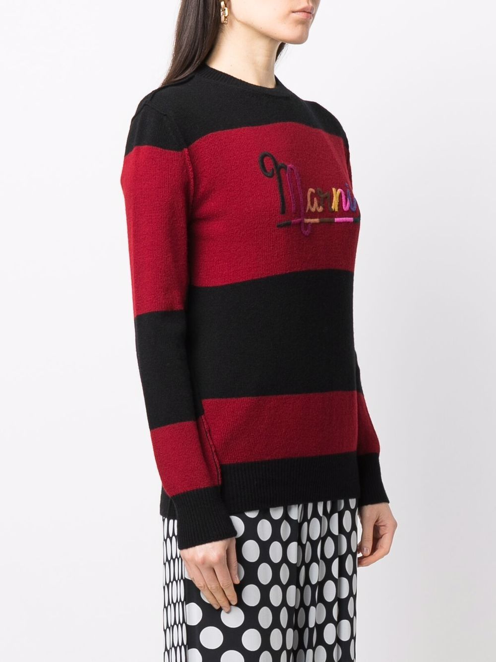 фото Marni striped logo embroidery jumper