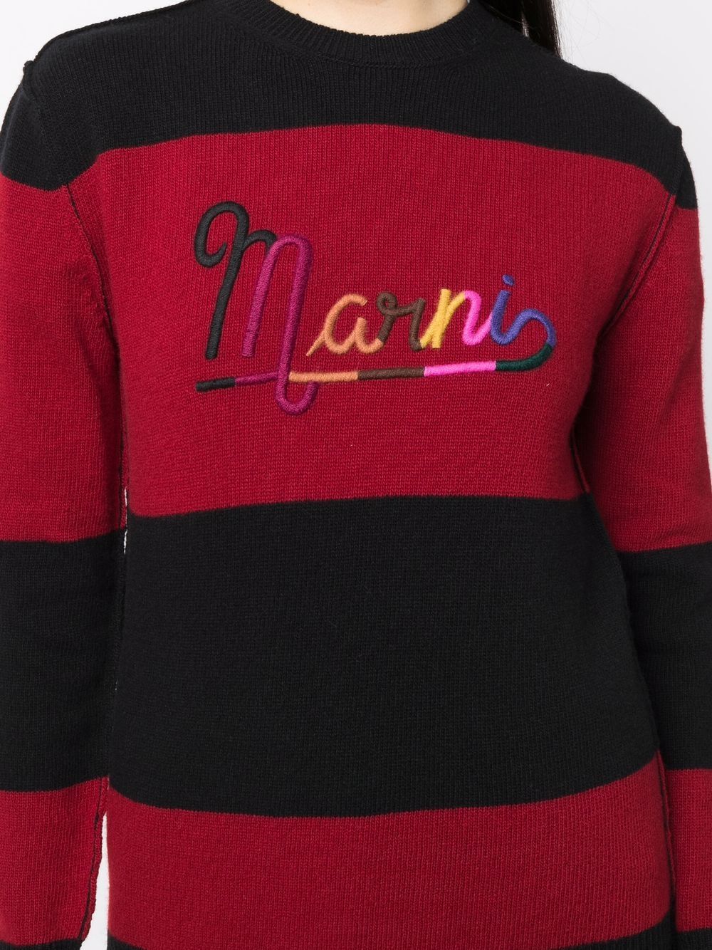 фото Marni striped logo embroidery jumper