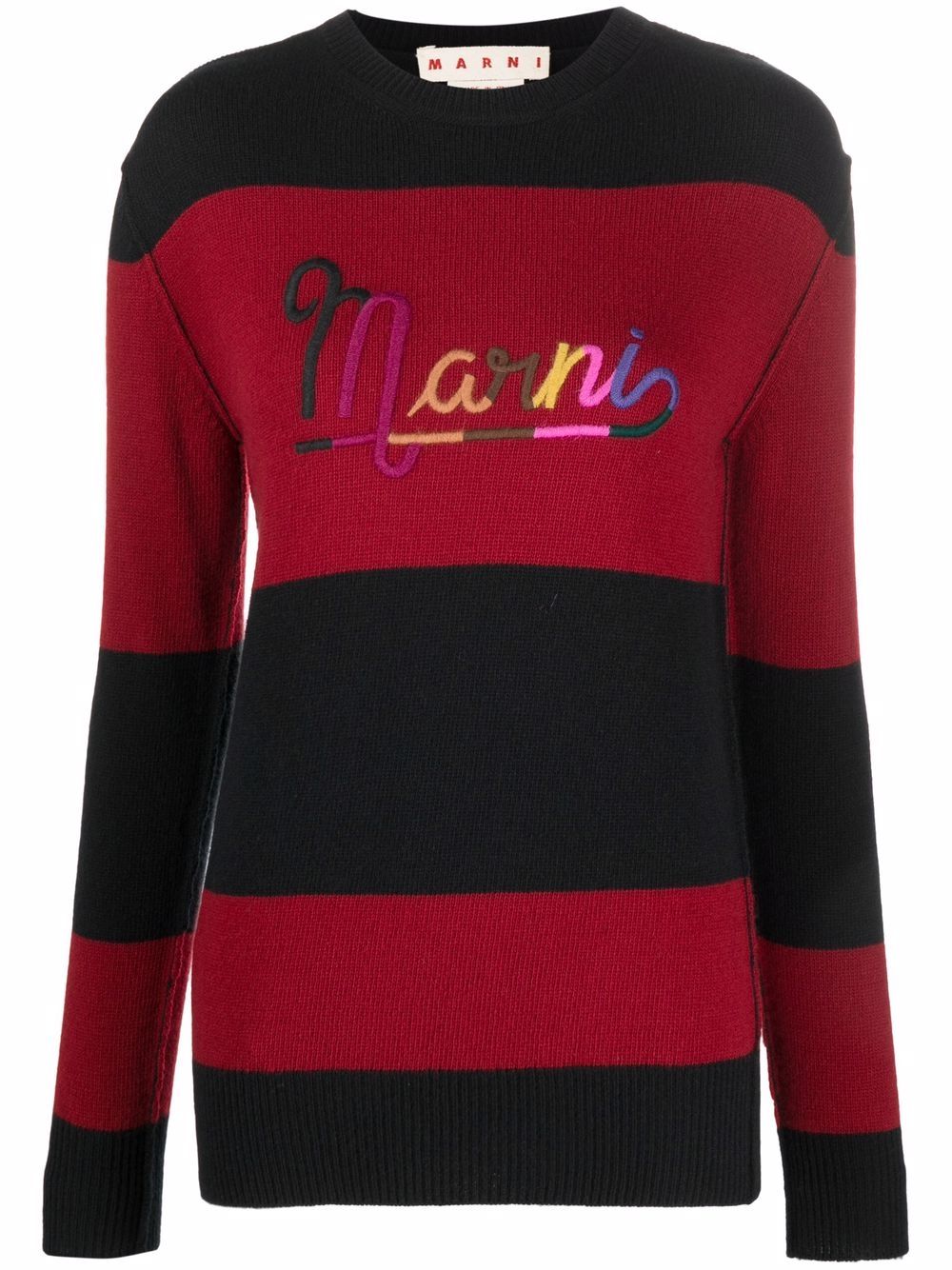 фото Marni striped logo embroidery jumper