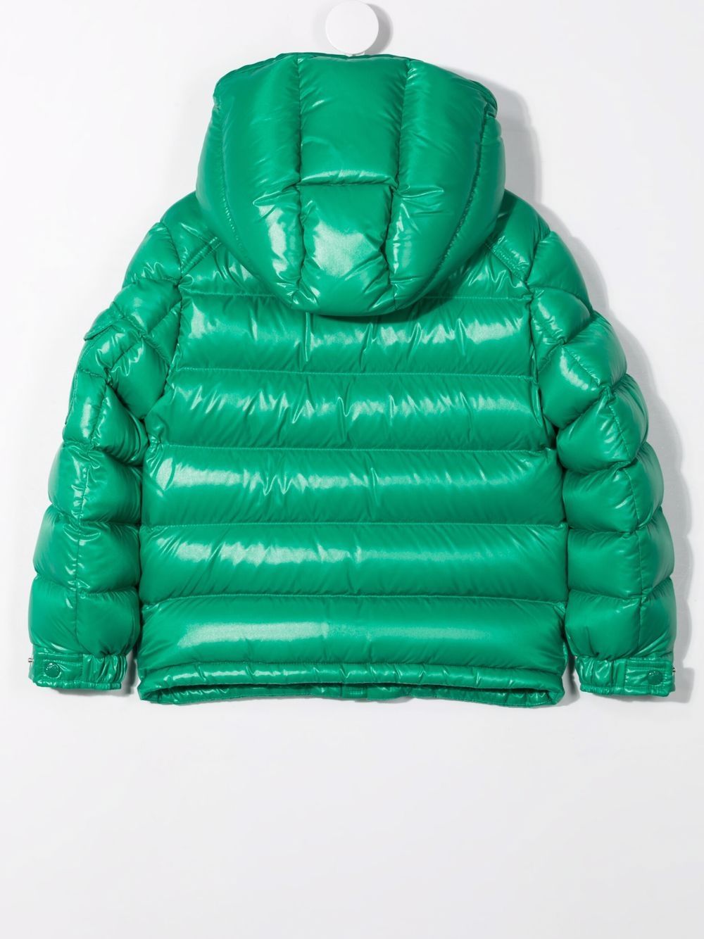 фото Moncler enfant пуховик с капюшоном и логотипом