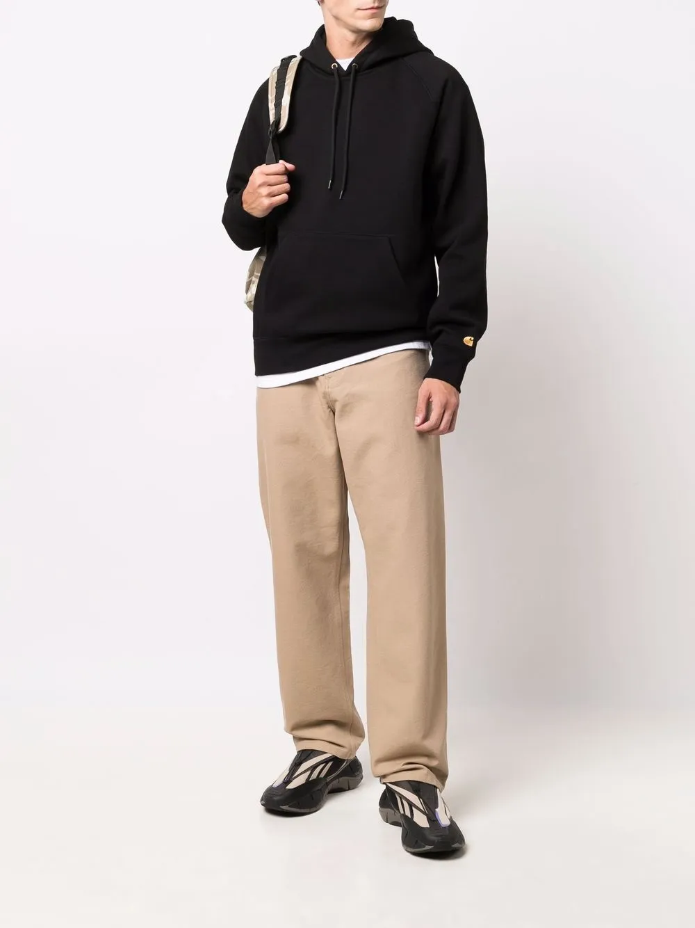 Shop Carhartt Chase Hooded Sweatshirt In Black