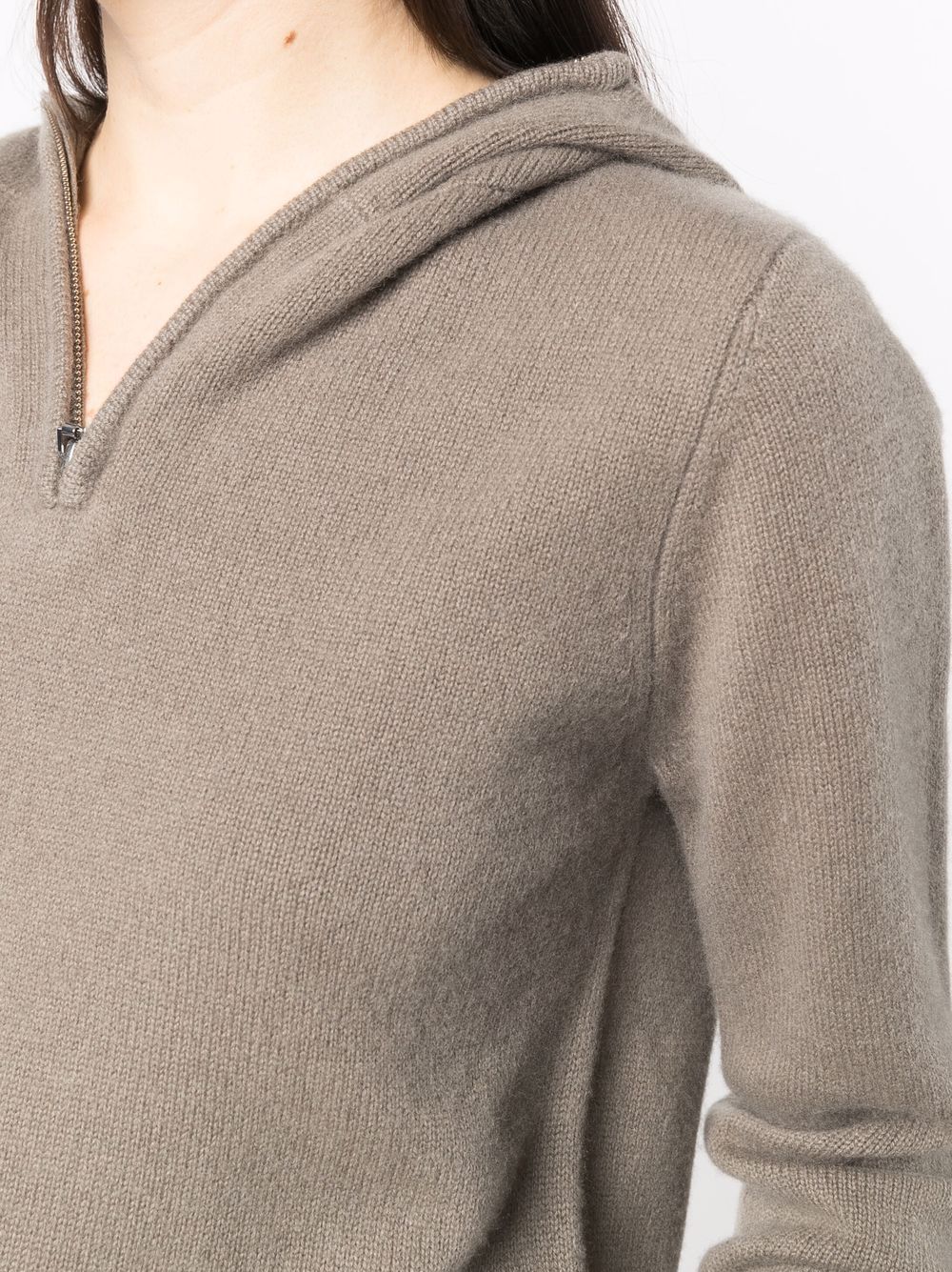 Shop Totême Half-zip Cashmere Sweater In Grau