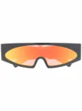 Rick Owens retro futuristic rectangular sunglasses - Black