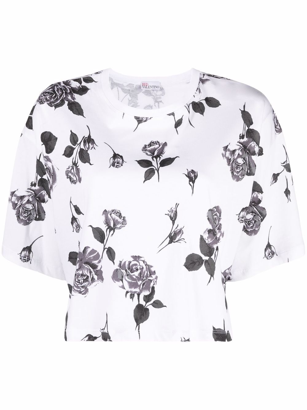 фото Red valentino floral-print logo t-shirt