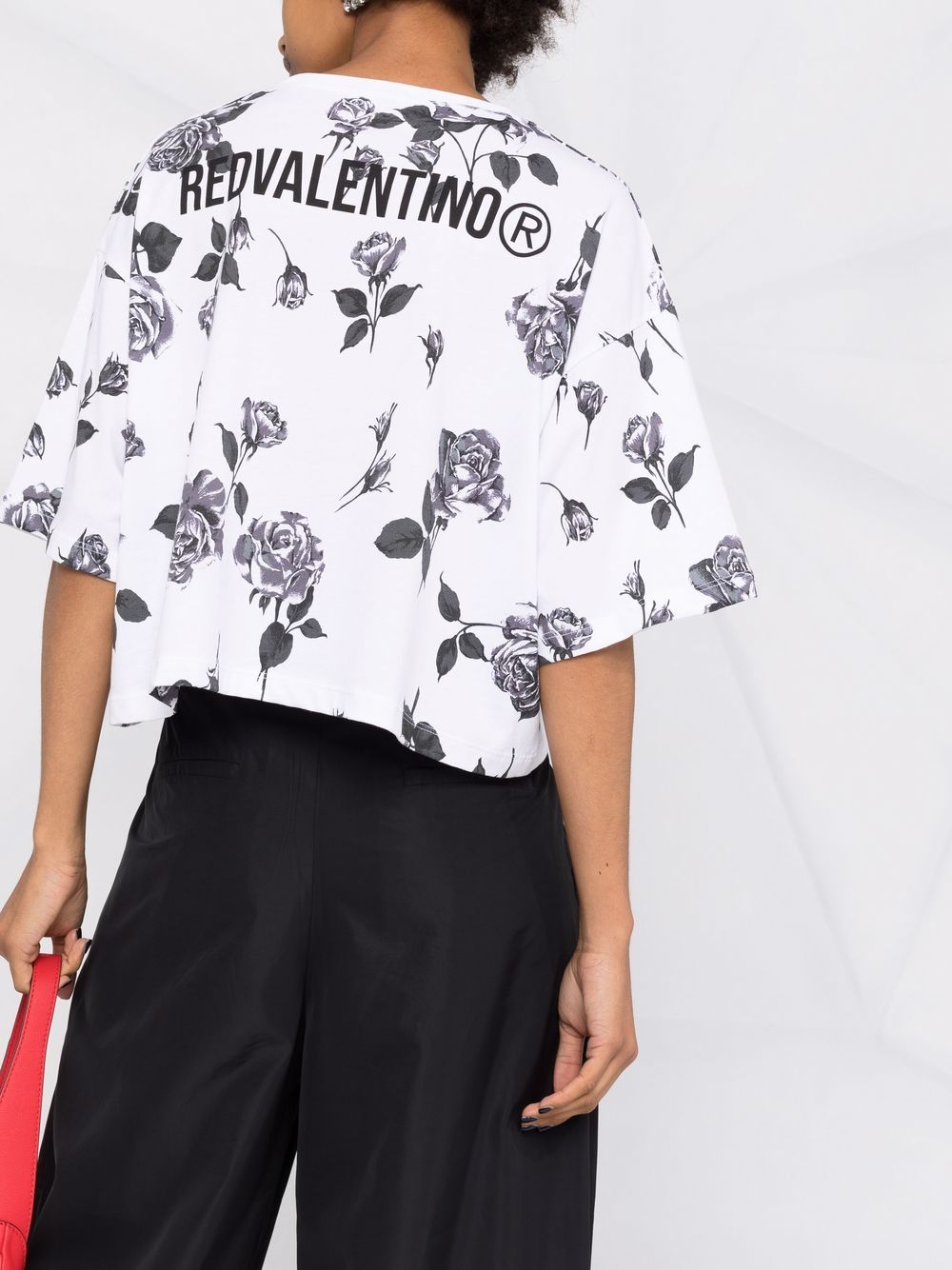 фото Red valentino floral-print logo t-shirt