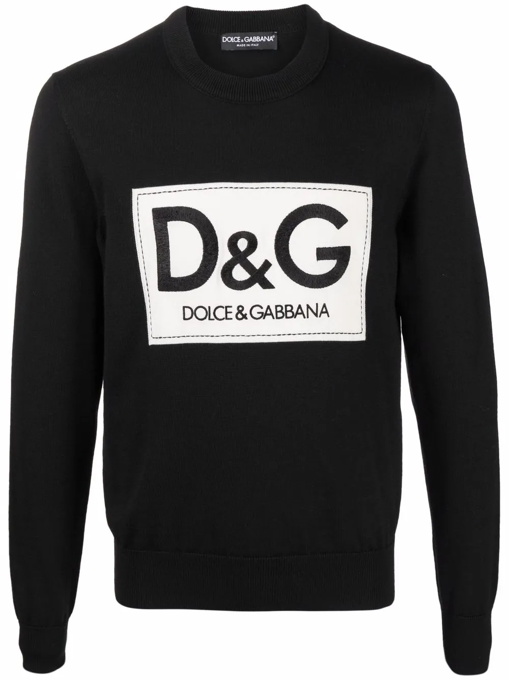 

Dolce & Gabbana embroidered-logo wool jumper - Black