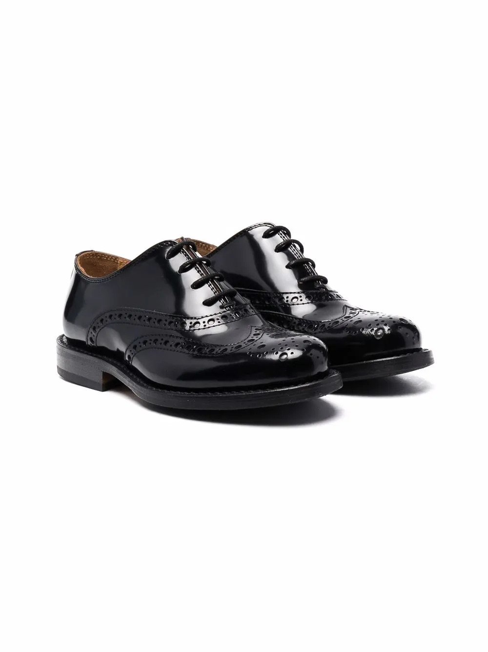 Gallucci Kids lace-up leather brogues Black