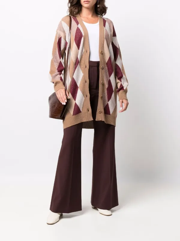 TWINSET diamond-print knitted cardigan 