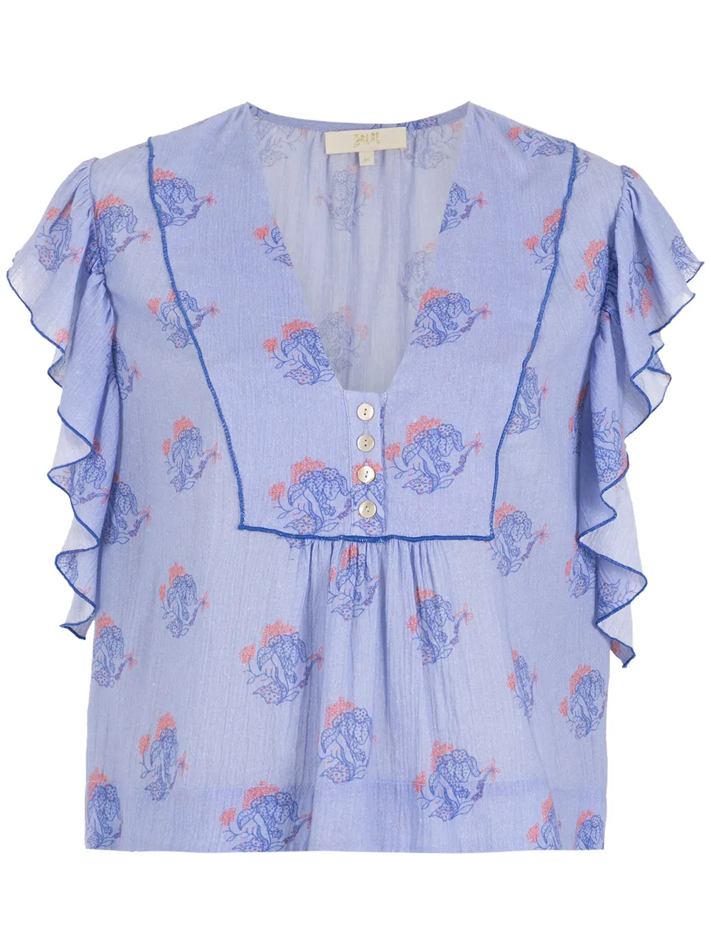 

Nk Rafa floral-print cotton blouse - Blue