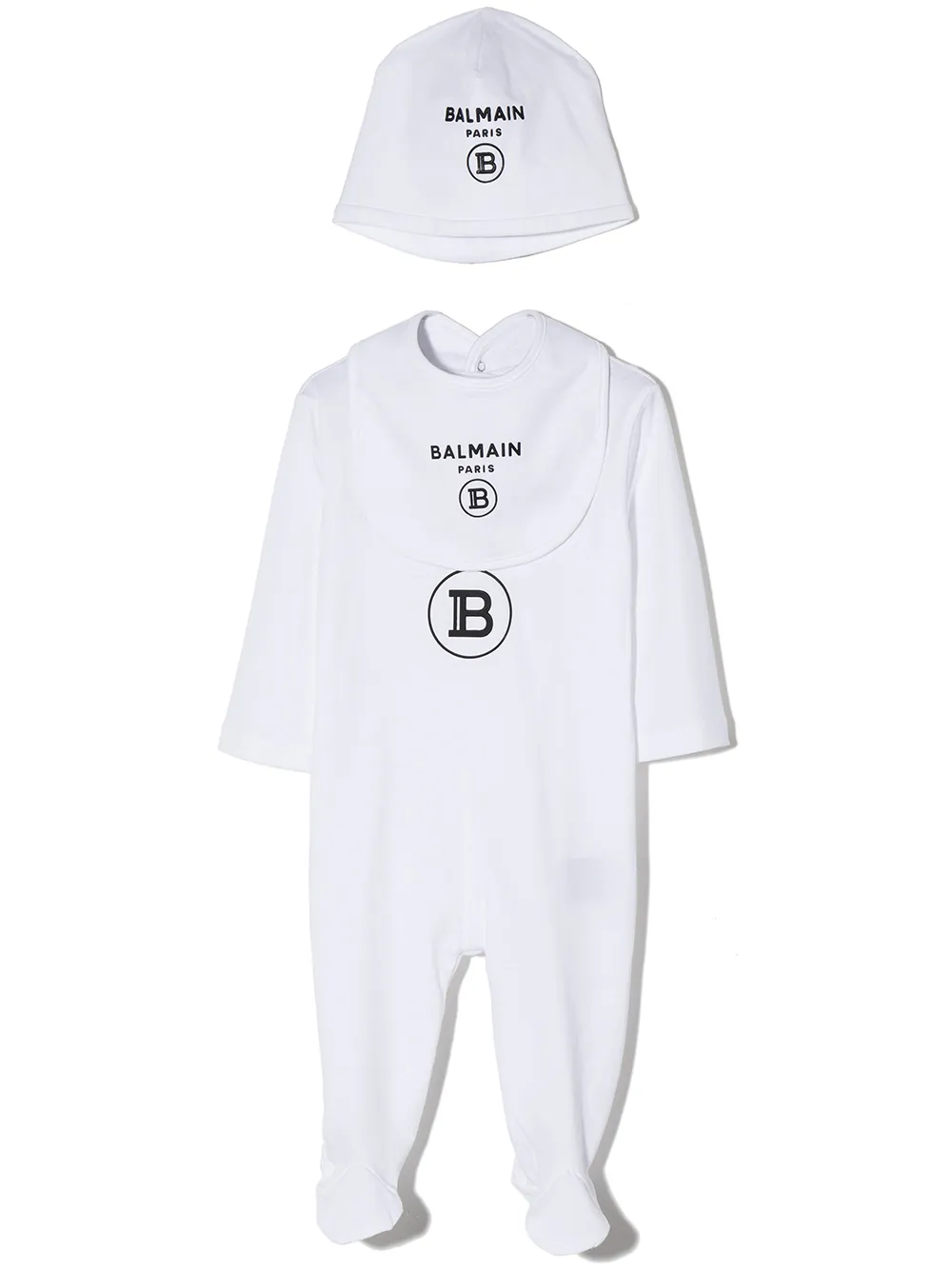 

Balmain Kids pack de mameluco con logo estampado - Blanco