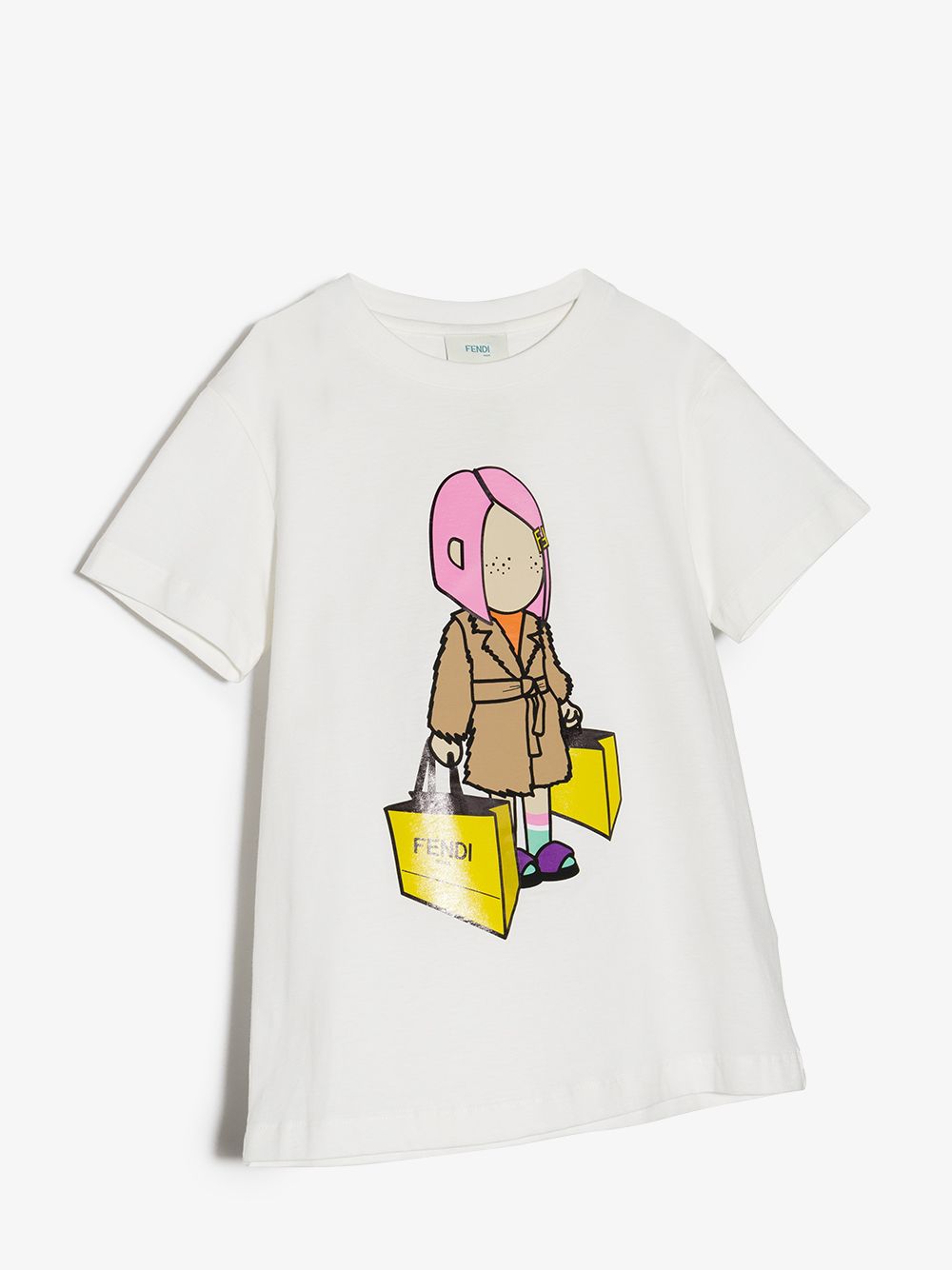 Fendi Kids T-shirt met print - Wit