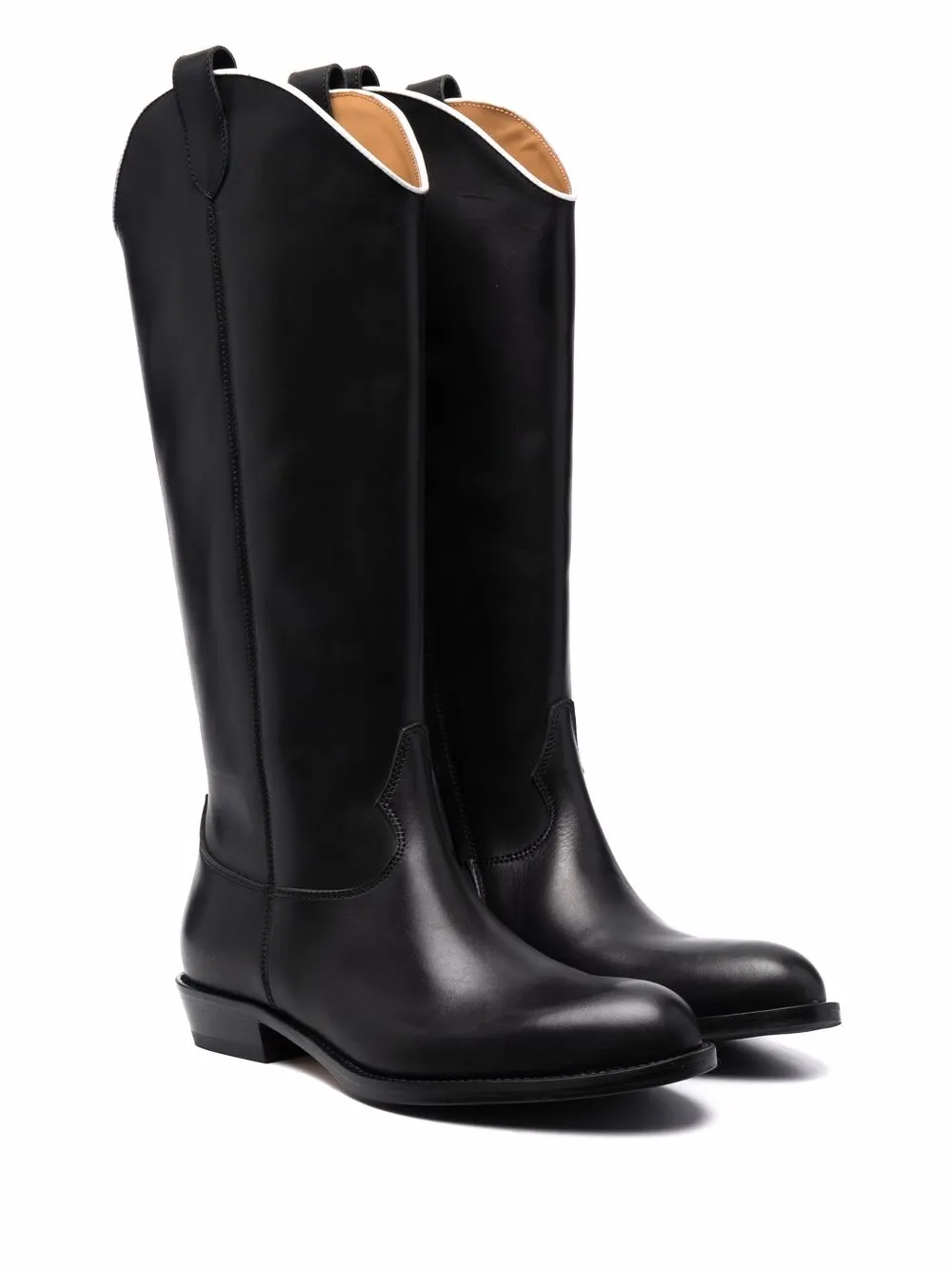 Gallucci Teen Western-style Leather Boots In Black