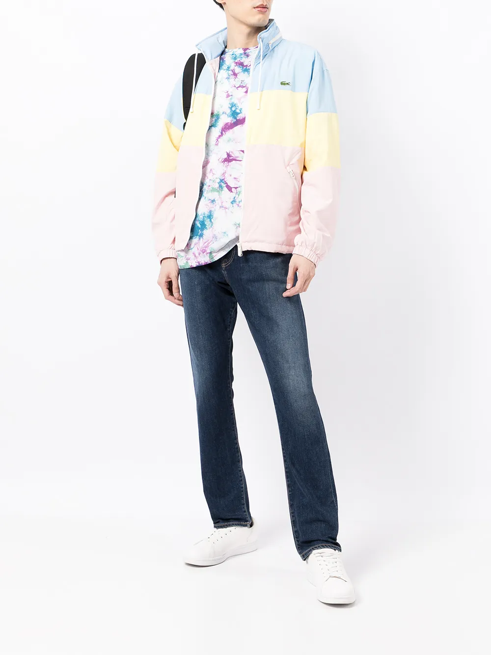 фото Lacoste ветровка в стиле колор-блок
