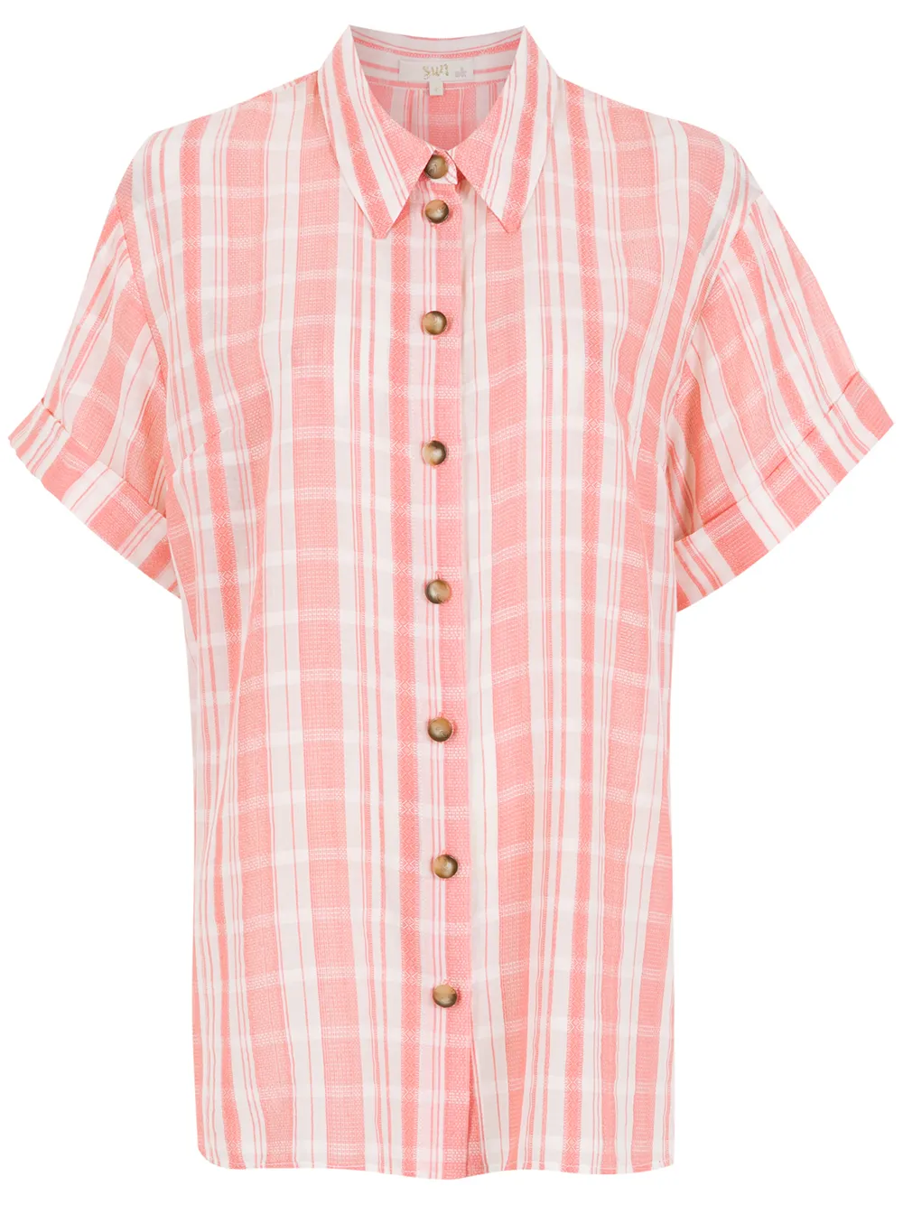 

Nk Ale check-print short-sleeve shirt - Red