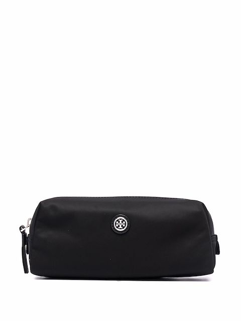 Tory Burch logo-plaque zipped makeup bag