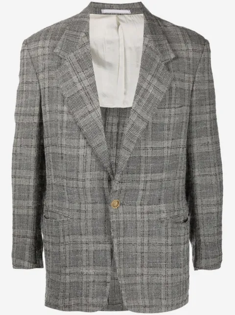 Versace Pre-Owned 1980s notched lapels checked blazer