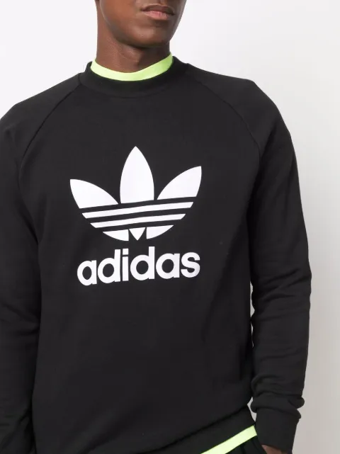 Adidas Trefoil-print Crew Neck 